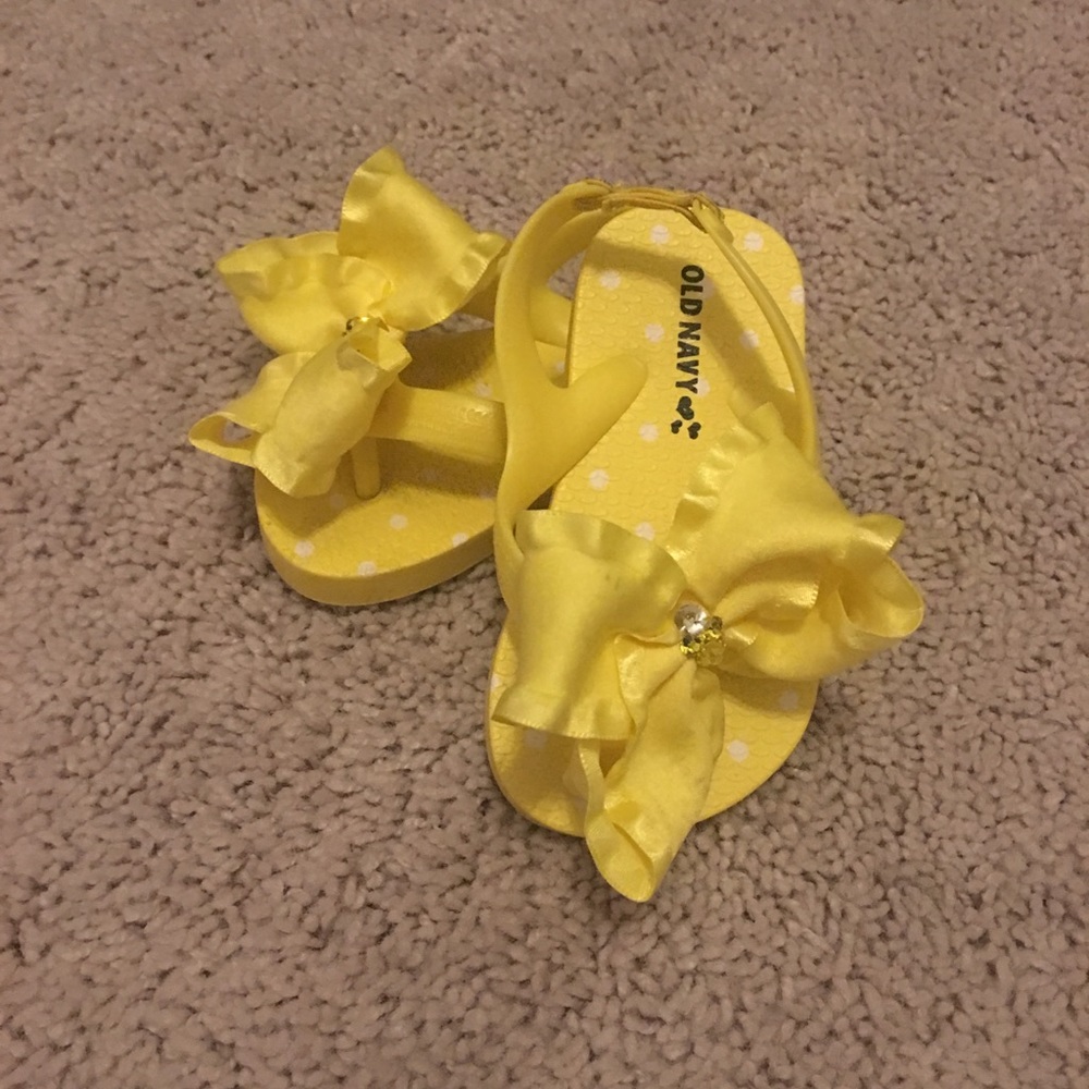 Yellow custom flip flops